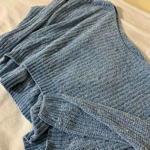 Blue one shoulder sweater